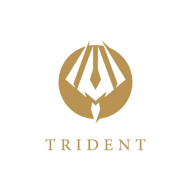 Trident Logo Şablonu vektör çizimi tasarımı
