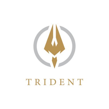 Trident Logo Şablonu vektör çizimi tasarımı