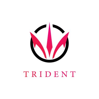 Trident Logo Şablonu vektör çizimi tasarımı