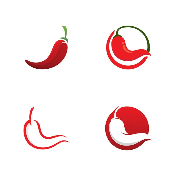 Chili Logo Vektor Vorlage Für Scharfe Lebensmittel Symbole — Stockvektor