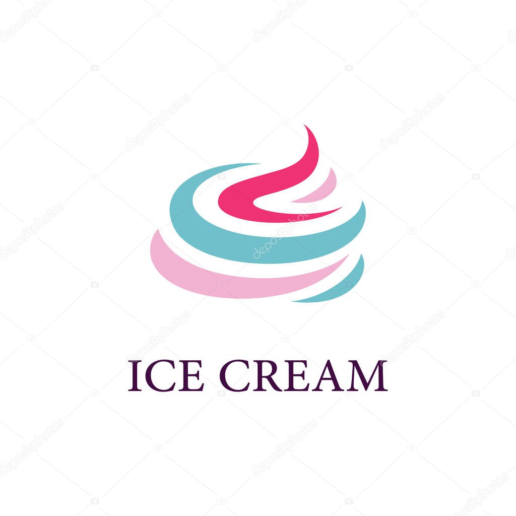 Ice Cream logo vector  frozen ice cupcake