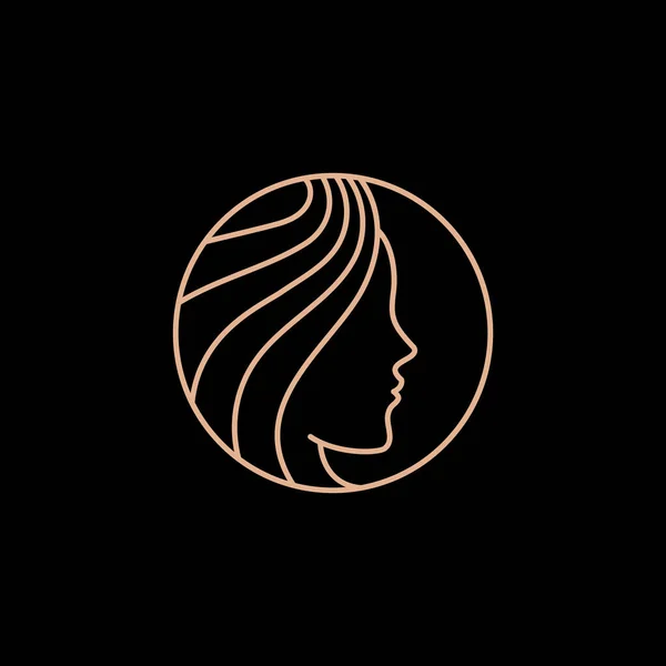 Жінка Перукарня Логотип Дизайн Розкішний Вектор — стоковий вектор