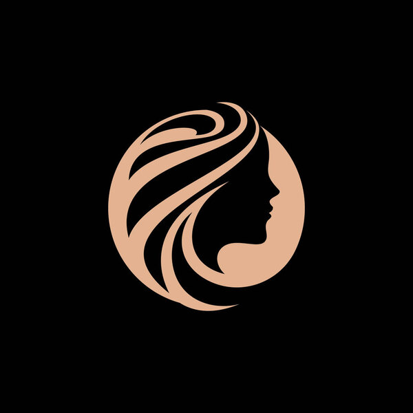 Woman hair salon logo design luxury Vector