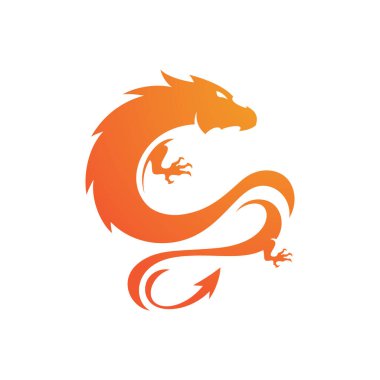 Dragon vektör resimleme logo şablonu