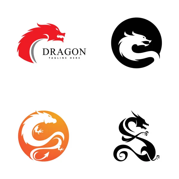 Dragon Vecteur Icône Illustration Conception Logo Modèle — Image vectorielle