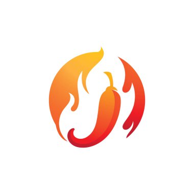 Chili logo vektörü Baharatlı gıda sembolü şablonu