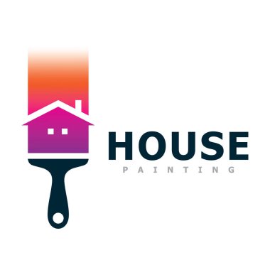 Lüks tasarım tarzında boyama logosu. Yaratıcı Fırça konsepti 