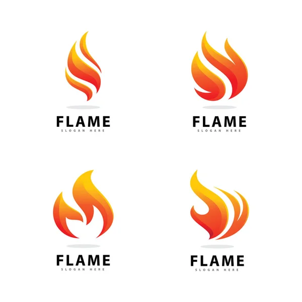 Symbole Abstrait Logo Flamme Feu Avec Couleur Dégradé — Image vectorielle