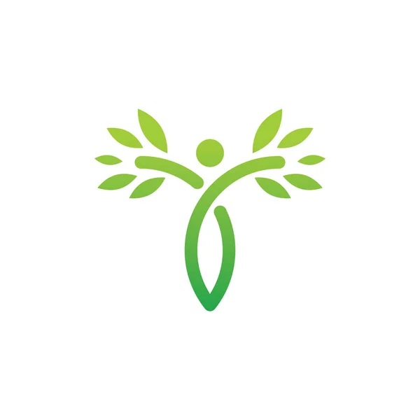 Ecologia Pessoas Natureza Logotipo Elemento Vetor — Vetor de Stock