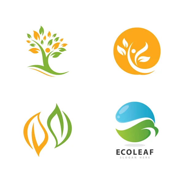 Ecologia Natureza Logotipo Elemento Vetor —  Vetores de Stock