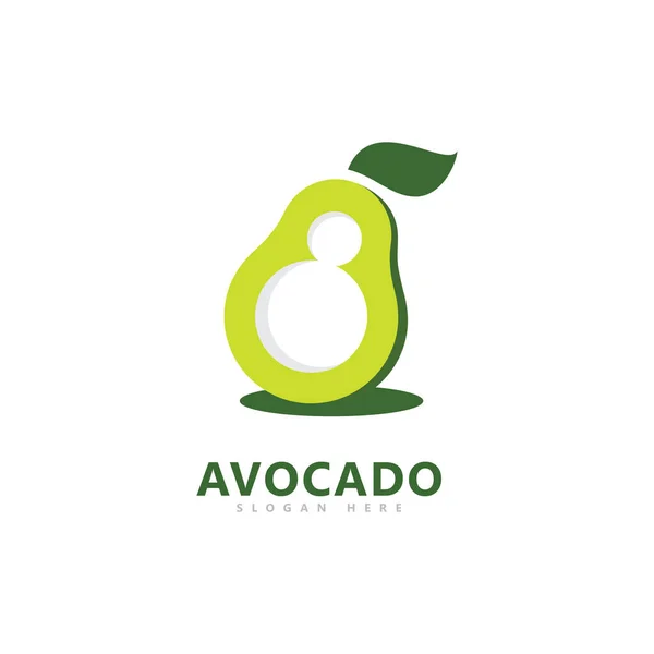 Avocado Logo Einfache Form Mit Zahl Der Form — Stockvektor