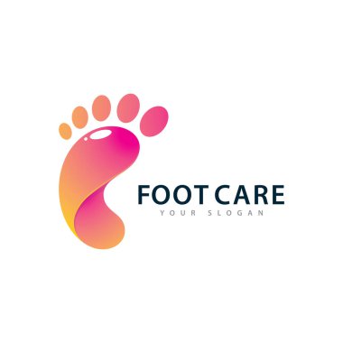 Ayak bakımı logosu tasarım vektörü. Ayak masajı sembolü
