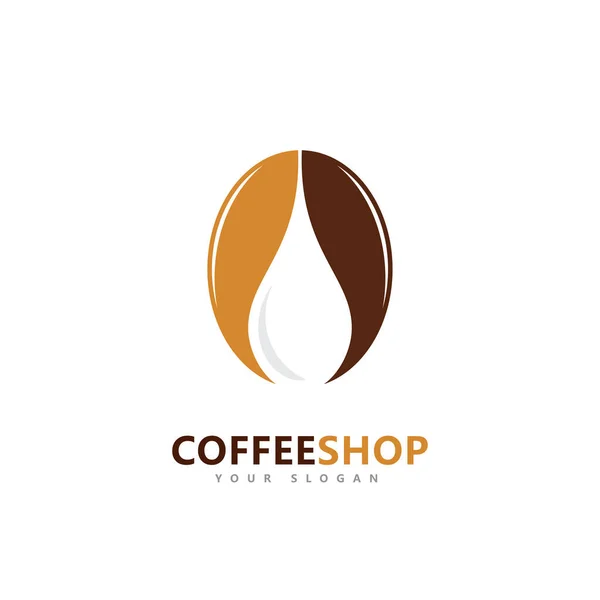 Kawiarnia Minimalistyczne Logo Wektora Wzór Logo Ziaren Kawy — Wektor stockowy