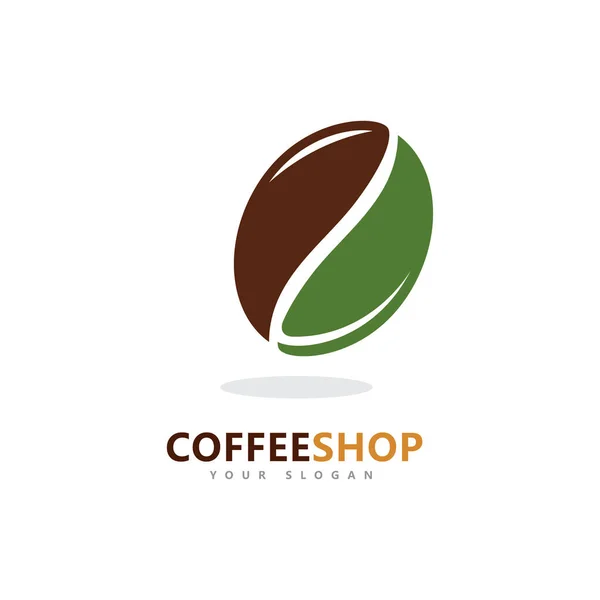 Coffee Shop Minimalist Vector Logo Coffee Beans Logo Template — Stock Vector