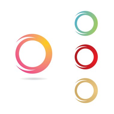 Soyut çember logo vektör ikonu tasarımı
