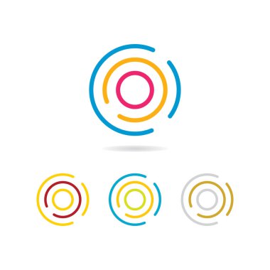 Soyut çember logo vektör ikonu tasarımı