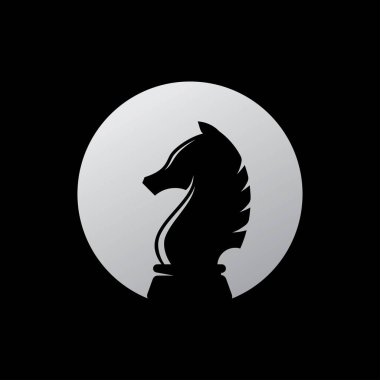 Satranç şövalyesi rolü logo vektörü, satranç taşı vektör simgeleri 