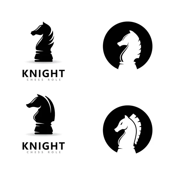 Chess Knight Role Logo Vector Ikoner För Schackpjäser — Stock vektor