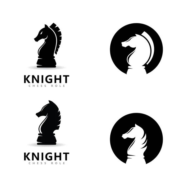 Chess Knight Role Logo Vector Pièces Échecs Icônes Vectorielles — Image vectorielle