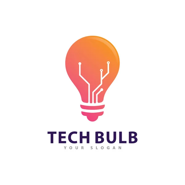 Tech Bulb Logo Vector Creative Technology Logo Design Concept — Stock Vector