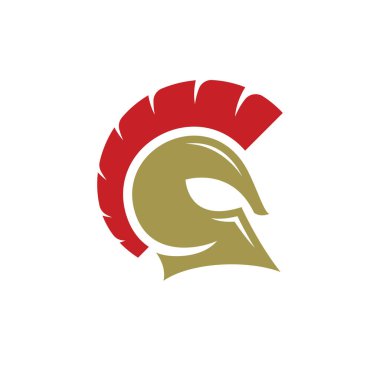 Spartan Miğfer Logosu tasarım vektörü. Sparta Logo şablonu