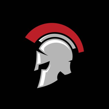 Spartan Miğfer Logosu tasarım vektörü. Sparta Logo şablonu