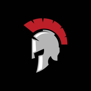Spartan Miğfer Logosu tasarım vektörü. Sparta Logo şablonu
