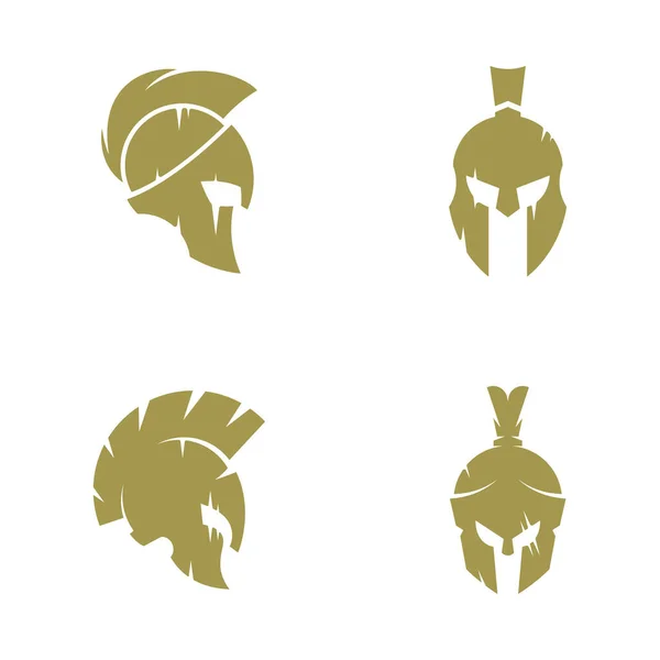 Spartan Casque Logo Vecteur Conception Modèle Logo Spartan — Image vectorielle