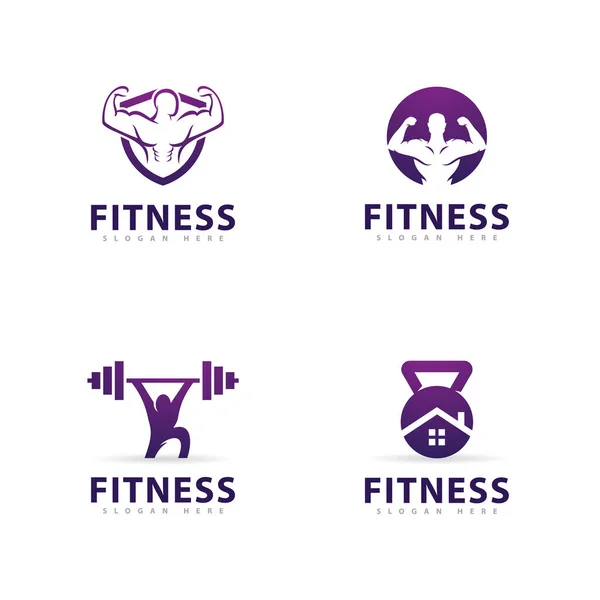 Turnhalle Logo Design Template Fitness Club Kreative Symbole — Stockvektor