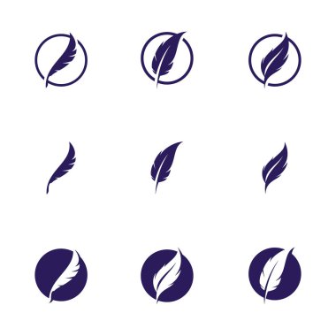 Tüy logo tasarım vektör sembolü