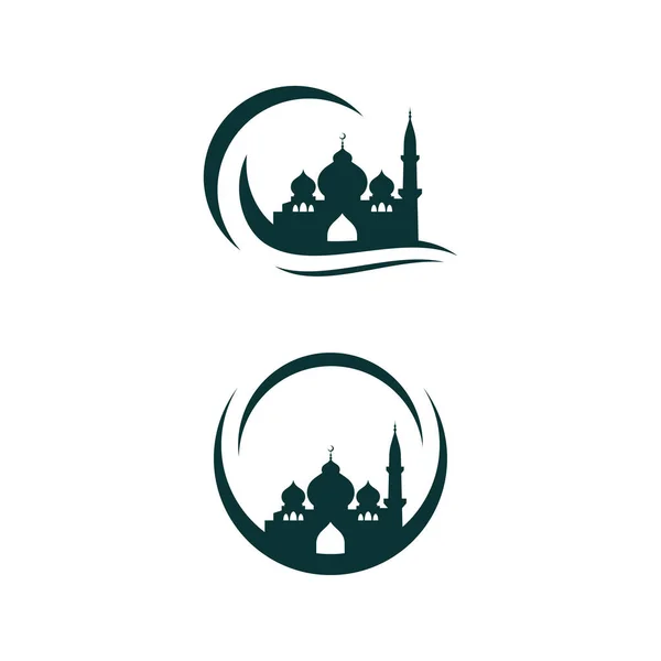 清真寺标志模板 伊斯兰概念设计创意符号 — 图库矢量图片