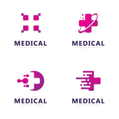 Tıbbi teknoloji Logo Vektör Şablonu, Yaratıcı Eczane Logo Vektör Tasarımı