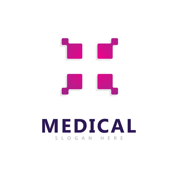 Tecnologia Médica Logo Vector Template Creative Pharmacy Logo Vector Design — Vetor de Stock