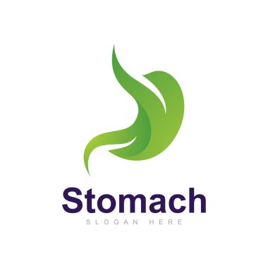 Yaprak Logo Vektör Tasarım Şablonu, Yaratıcı Mide Sembolü