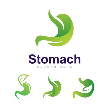 Yaprak Logo Vektör Tasarım Şablonu, Yaratıcı Mide Sembolü