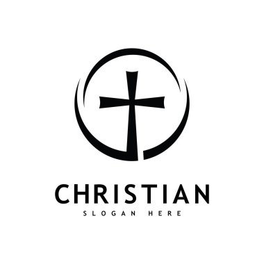 Hıristiyan Kilisesi logosu yaratıcı Cross tasarım vektörü