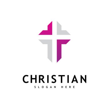 Hıristiyan Kilisesi logosu yaratıcı Cross tasarım vektörü