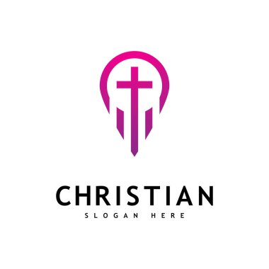 Hıristiyan Kilisesi logosu yaratıcı Cross tasarım vektörü