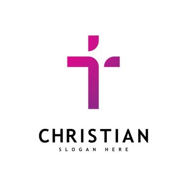 Hıristiyan Kilisesi logosu yaratıcı Cross tasarım vektörü