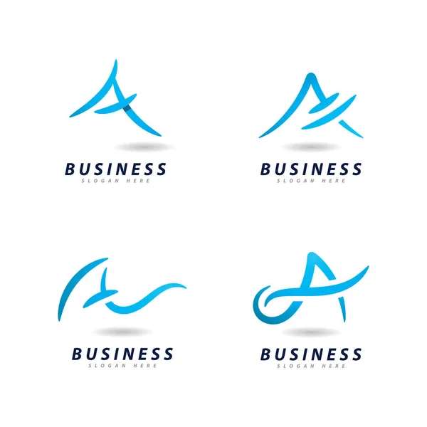 Negocio Una Letra Diseño Vectores Logotipo Identidad — Vector de stock