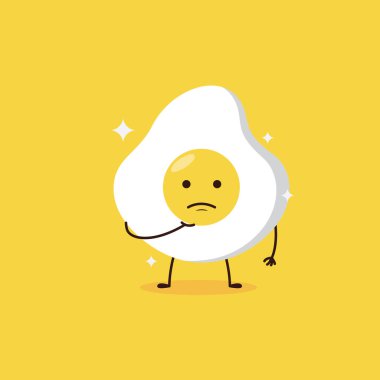 Sevimli, mutlu, sahanda yumurta taşıyıcısı çizgi film karakteri çizimi basit, yassı ölü tarzı. 