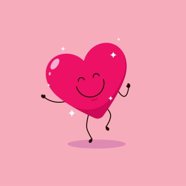 Sevimli Aşk Vektörü çizgi film karakteri çizimi basit düz tasarım biçimi 