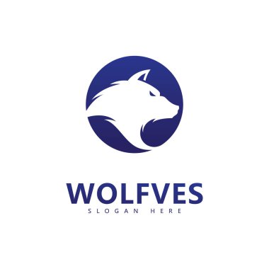 Wolf Logo şablonu vektör çizim tasarım