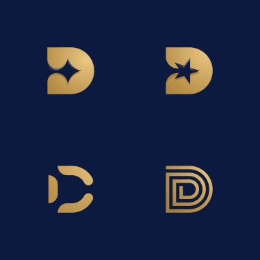 D harfi simge tasarım şablonu, Simge Vektör Şablonu elemanları, Modern, Kurumsal