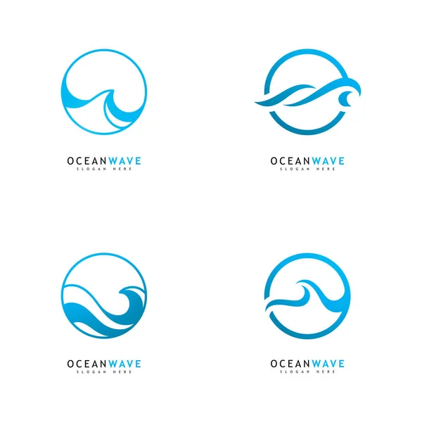 Okyanus Dalgası Logo Şablonu Vektörü