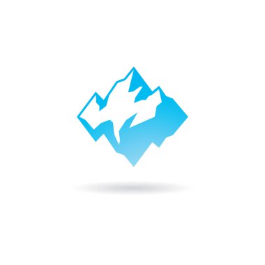 Iceberg Logo Illustration In Isolated White Background