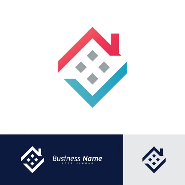 Šablona Vektoru Loga Domu Ikona Creative Real Budova Domu Logo — Stockový vektor
