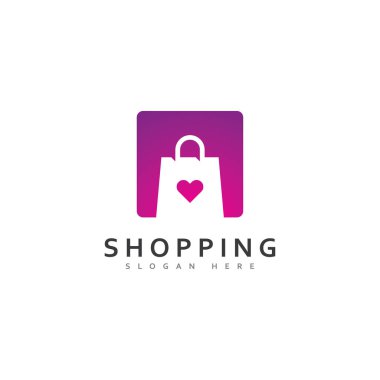 Çevrimiçi Dükkan Logo Vektörü, Dükkan logosu tasarım şablonu, illüstrasyon, büyük modern ve simgesel logo