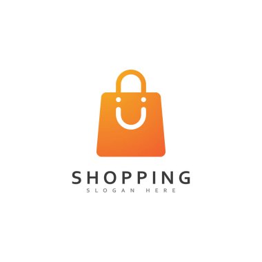 Çevrimiçi Dükkan Logo Vektörü, Dükkan logosu tasarım şablonu, illüstrasyon, büyük modern ve simgesel logo