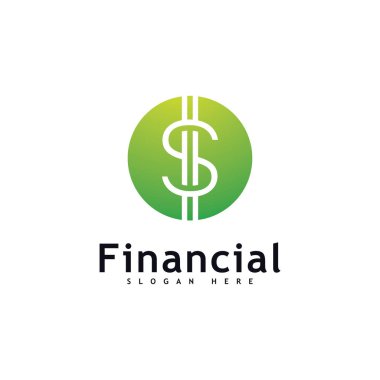 Para logosu Tasarım Vektörü. Finansal ya da banka Basit logotip 